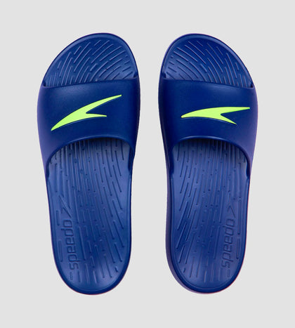Men's Single Colour Slides - Navy & Bright Zest