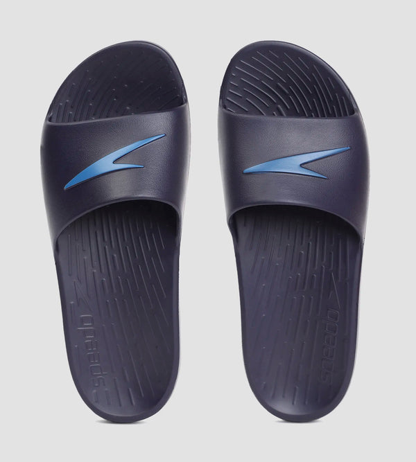 Men's Single Colour Slides - True Navy & Blue Flame