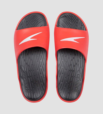Men's Dual Colour Slides - Black & Lava Red