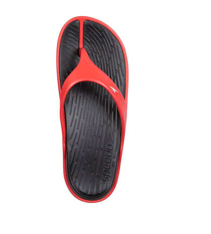 Men's Dual Colour Flip Flops -  Black & Lava Red_3