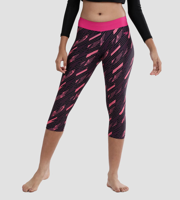Girl's Endurance 10 Hyperboom Printed Capri - True Navy & Electric Pink