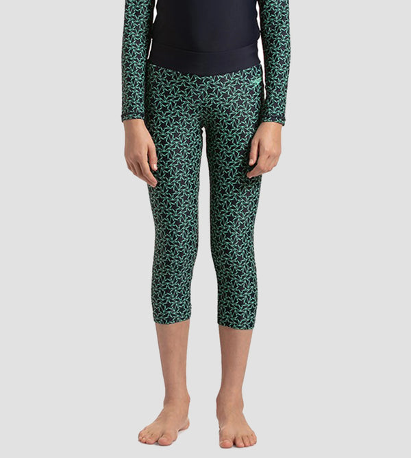 Girl's Endurance 10 Boomstar Printed Active Capri - True Navy & Green Glow