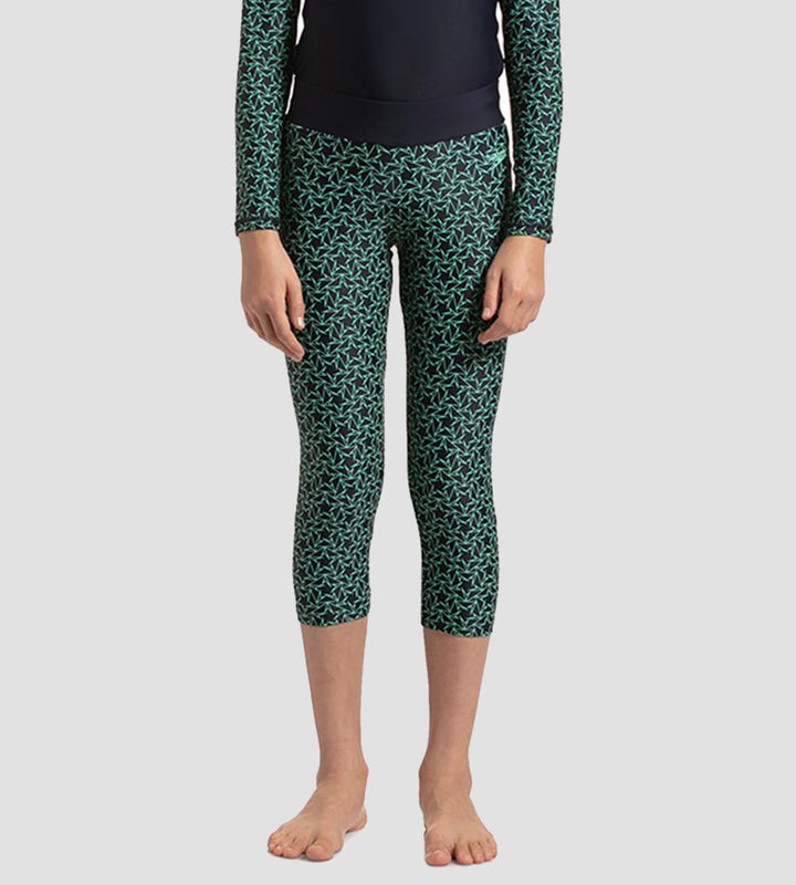 Girl's Endurance 10 Boomstar Printed Active Capri - True Navy & Green Glow