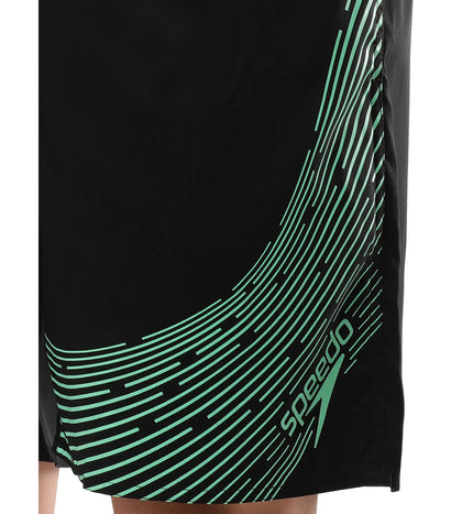 Men's Essential Medley Logo Printed Watershorts - Black  &  Harlequin Green_7