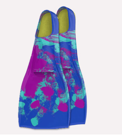 Unisex Adult Long Blade Fitness Fin 400 For Men and Women - Blue