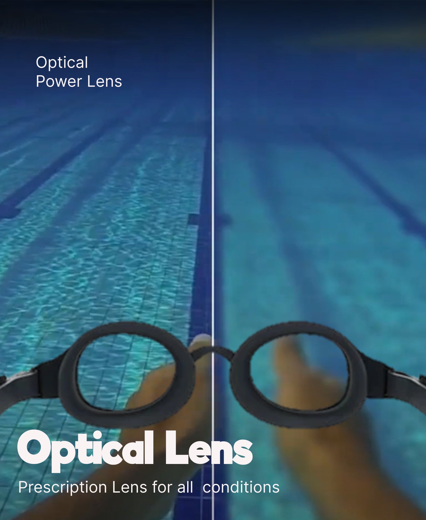 Unisex Adult Hydropure Optical Power Lens Swim Goggles - Black & Smoke