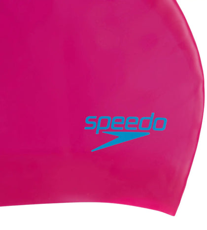Unisex Junior Long Hair Swim Caps - Pink & Blue_3