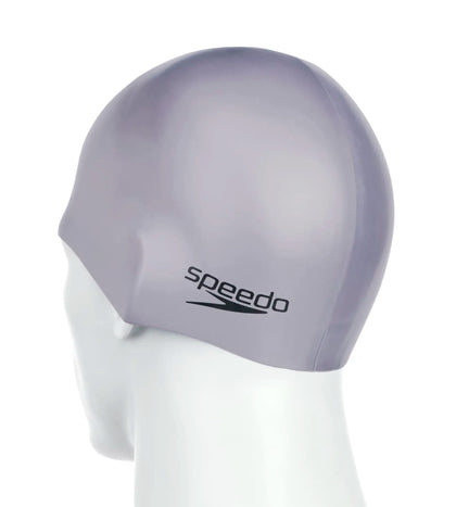 Unisex Adult Moulded Silicone Swim Cap - Grey_4