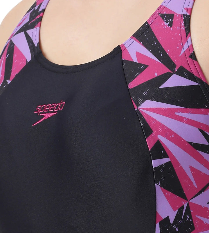 Women's Hyperboom Splice Racerback One Piece Swimwear - True Navy  &  Berry_7