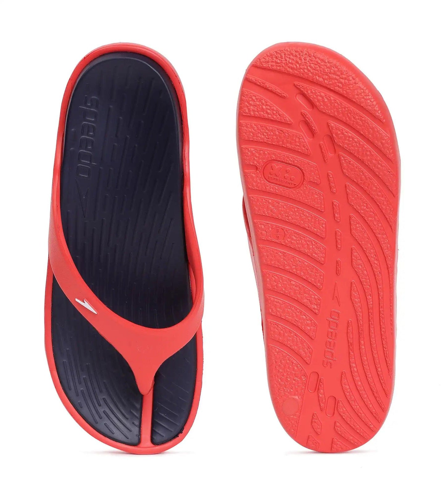 Men's Dual Colour Flip Flops - True Navy & Fed Red_7
