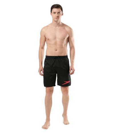 Men's Essential Placement Printed Watershorts - Black  &  Fed Red_7