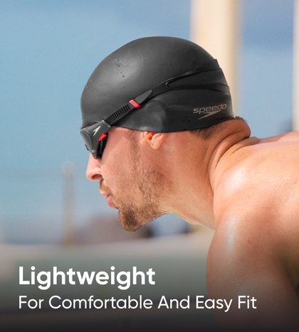 Unisex Adult Bubble Active+ Swim Cap For Men and Women - Black