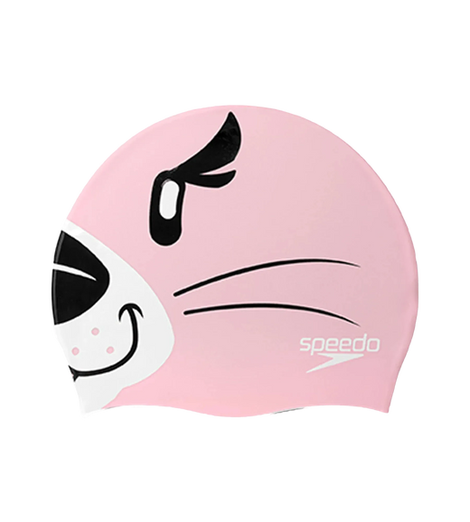 Unisex Kids Seal Print Swim Cap For Tots - Boys and Girls - Pink & Black