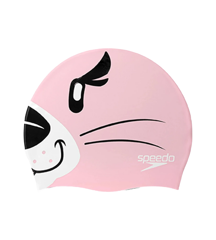 Unisex Kids Seal Print Swim Cap For Tots - Boys and Girls - Pink & Black