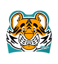 Unisex Kids Tiger Print Swim Cap For Tots - Boys and Girls - Orange & Green