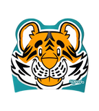 Unisex Kids Tiger Print Swim Cap For Tots - Boys and Girls - Orange & Green
