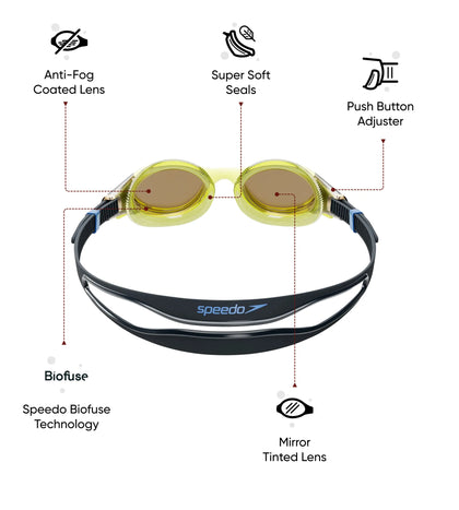 Unisex Adult Biofuse 2.0 Mirror Lens Swim Goggles - Yellow & Smoke