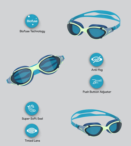 Unisex Adult Biofuse 2.0 Anti Fog Coated Swim Goggles For Men and Women - Lazy Daisy