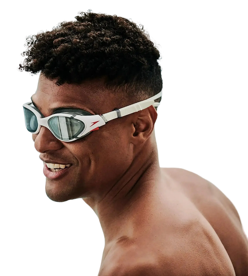 Unisex Adult Biofuse 2.0 Smoke-Lens Swim Goggles - White & Smoke