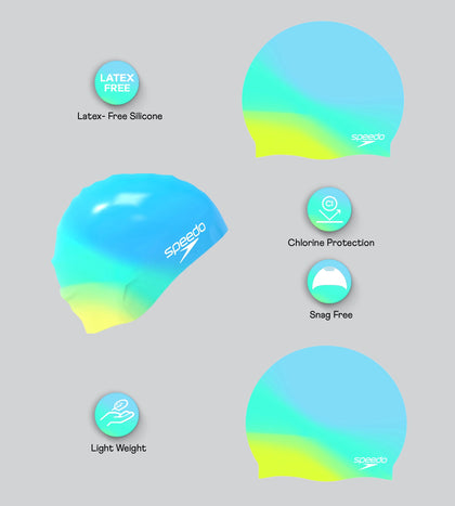 Unisex Kids Multicolour Silicone Swim Cap For Boys and Girls - Sna Anthracite