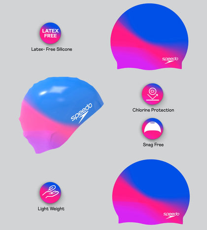 Unisex Kids Multicolour Silicone Swim Cap For Boys and Girls - Lazy Daisy