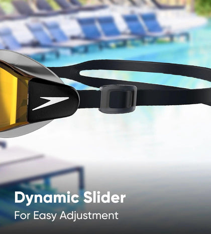 Unisex Adult Mariner Pro Mirror-Lens Swim Goggles - Black & Orange
