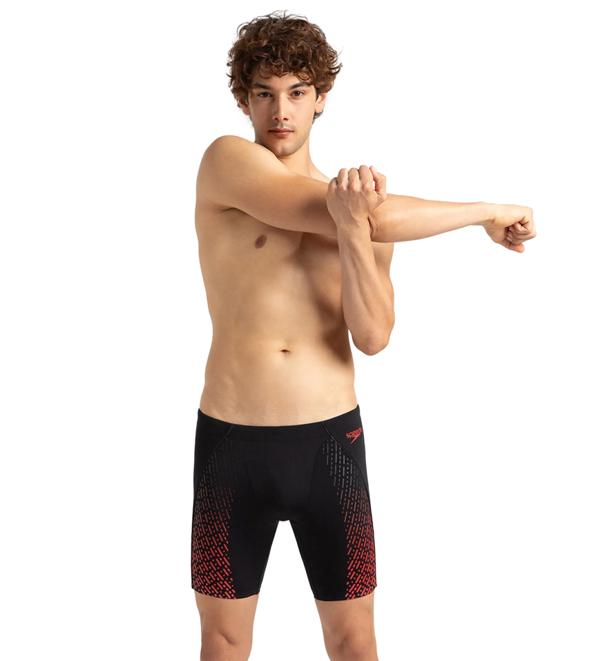 Buy Speedo Eco End Plus Mid Jammer -Black-Fed Red Swimwear Online