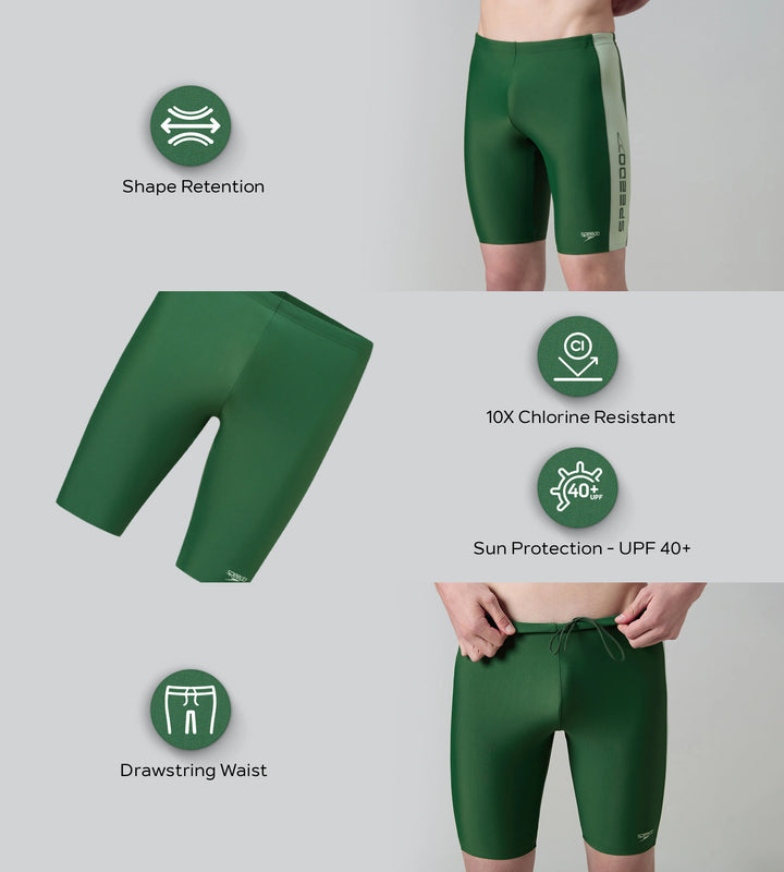 Men's Endurabrite Panel Print Jammer - Dark Green & Pale Adventure