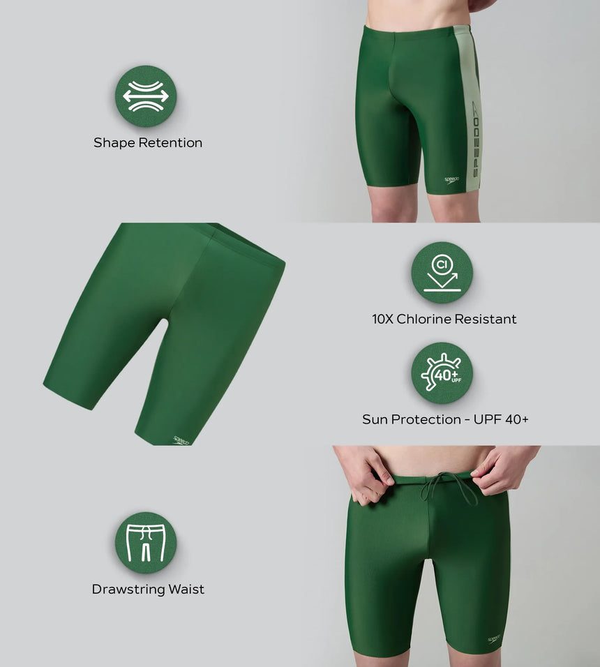 Men's Endurabrite Panel Print Jammer - Dark Green & Pale Adventure