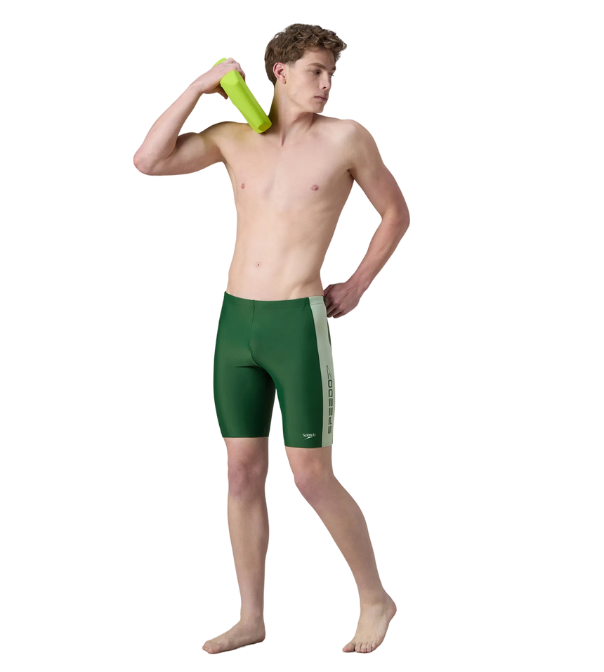 Men's Endurabrite Panel Print Jammer - Dark Green & Pale Adventure