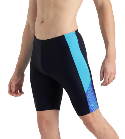 Men's Endurance10 Placement Panel Print Dive Jammer - True Navy, Cobalt Pop & Picton Blue