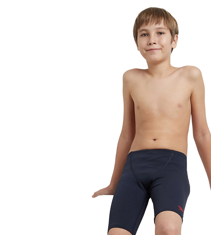 Boy's Endurance+ Essential V-Cut Jammer - True Navy & High Risk Red