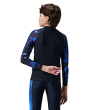 Boy's Endurance10 Printed Long Sleeve Suntop - True Navy & Periwinkle Blue