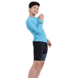 Boy's Recycled Endura Brite Long Sleeve Suntop - Picton Blue & Black
