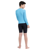 Boy's Recycled Endura Brite Long Sleeve Suntop - Picton Blue & Black