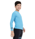 Boy's Recycled Endura Brite Long Sleeve Suntop - Picton Blue & Black