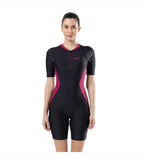Women's Endurance Essential Panel Kneesuit Swimwear  - True Navy  &  Berry_8