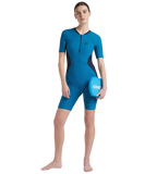 Women's Endurance 10 Essential Panel Kneesuit Swimwear - Nordic Teal & True Navy