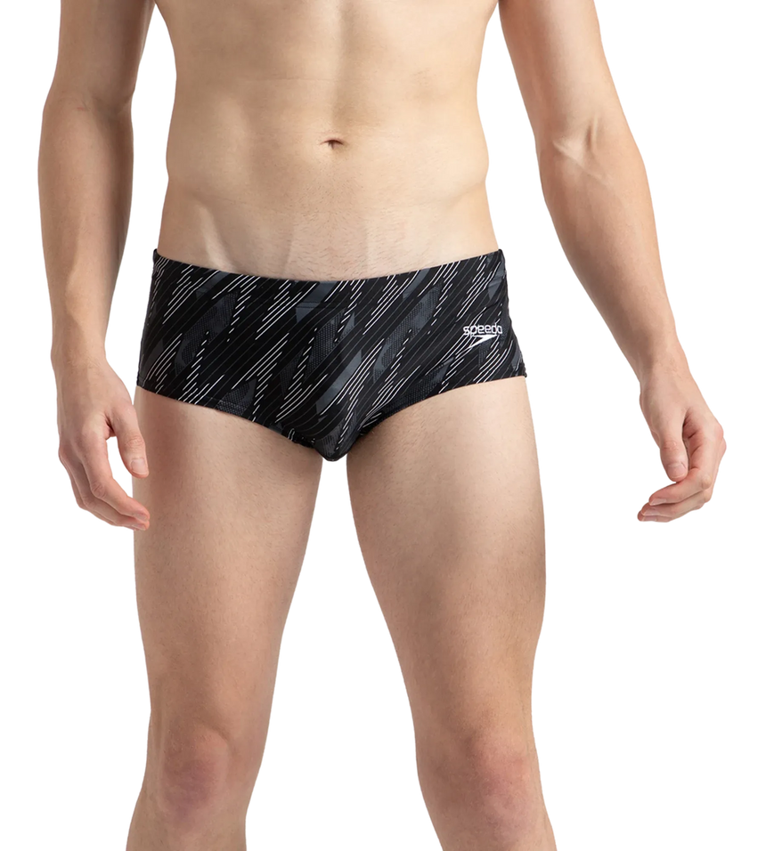 Men's Endurance10 Hyperboom Print Brief - Black, Usa Charcoal & White