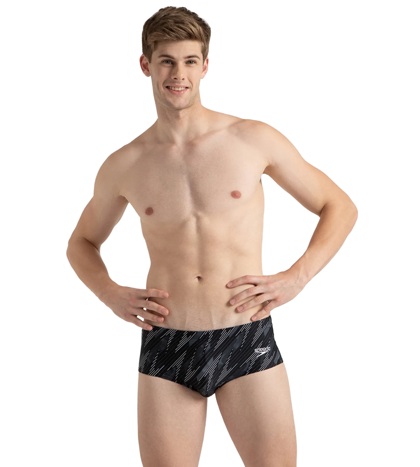 Men's Endurance10 Hyperboom Print Brief - Black, Usa Charcoal & White