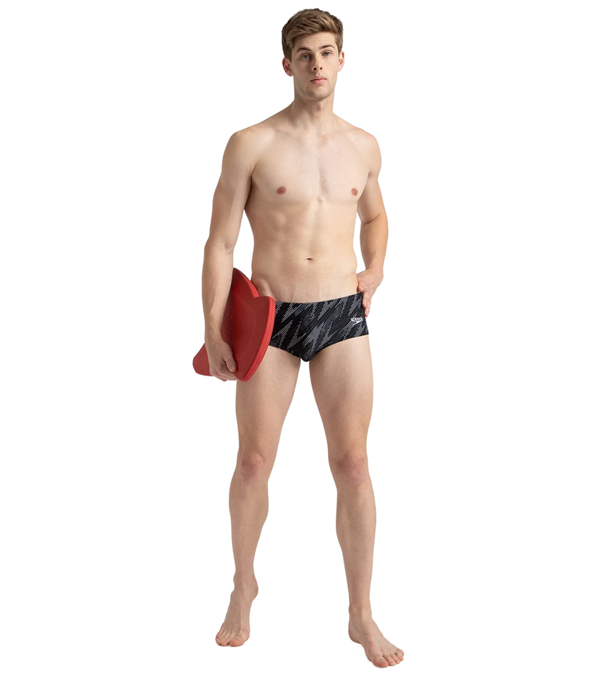 Men's Endurance10 Hyperboom Print Brief - Black, Usa Charcoal & White