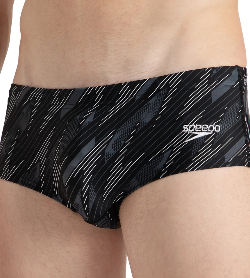 Men's Endurance10 Hyperboom Print Brief - Black, Usa Charcoal & White