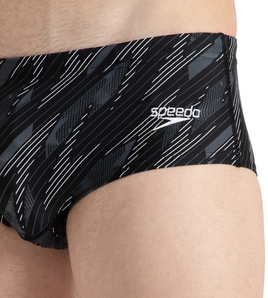 Men's Endurance10 Hyperboom Print Brief - Black, Usa Charcoal & White