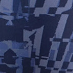 Men's Endurance10 All Over Print Brief - Peacoat, Cerulean Blue & White