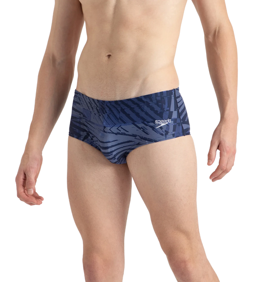 Men's Endurance10 All Over Print Brief - Peacoat, Cerulean Blue & White