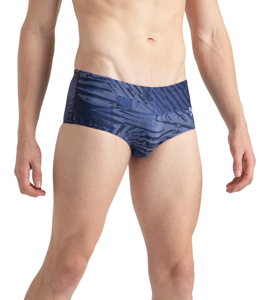 Men's Endurance10 All Over Print Brief - Peacoat, Cerulean Blue & White