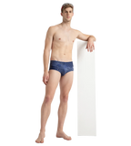 Men's Endurance10 All Over Print Brief - Peacoat, Cerulean Blue & White