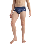 Men's Endurance10 All Over Print Brief - Peacoat, Cerulean Blue & White