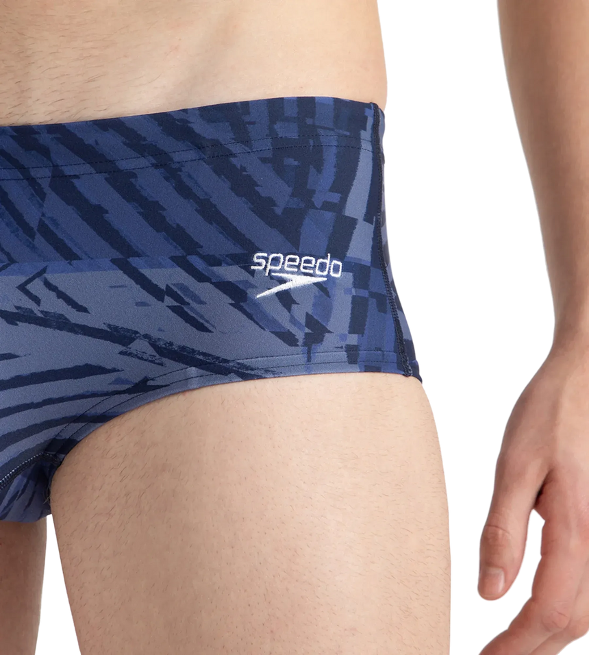 Men's Endurance10 All Over Print Brief - Peacoat, Cerulean Blue & White
