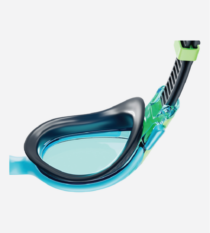 Unisex Kids Biofuse 2.0 Anti Fog Coated Lens Swim Goggles For Boys and Girls - Hypersonic Blue & Lumo Green